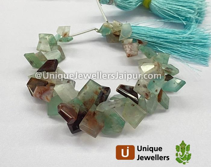 Aqua Chalcedony Flat Table Cut Fancy Beads