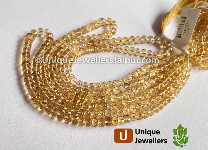 Champagne Citrine Faceted Roundelle Beads