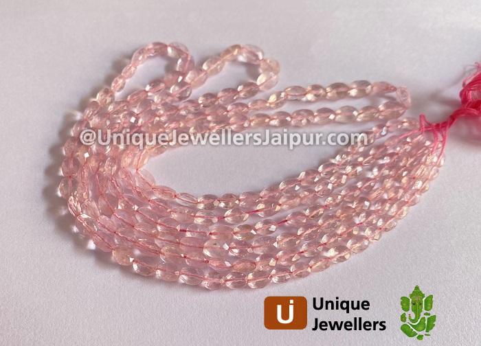 Pink Morganite Faceted Oval Beads