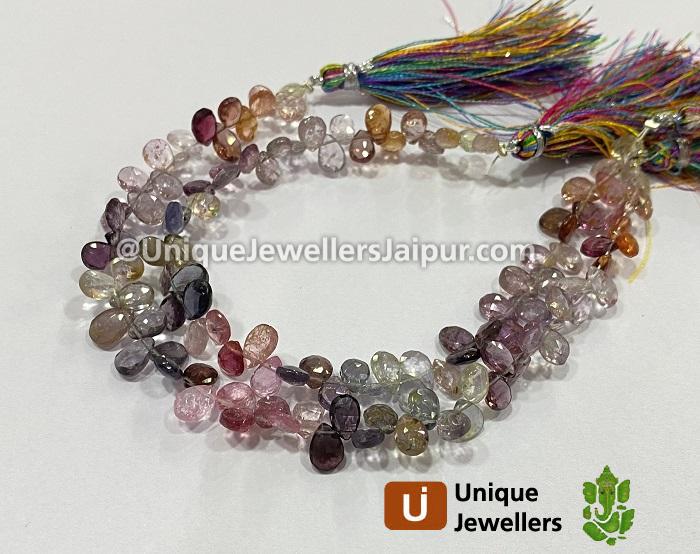 Multi Spinel Faceted Pear Beads