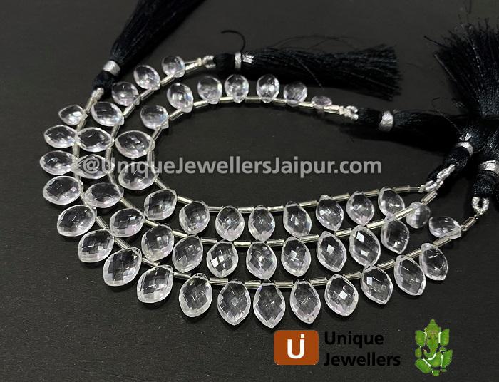 Crystal Quartz Faceted Dolphin Pear Beads