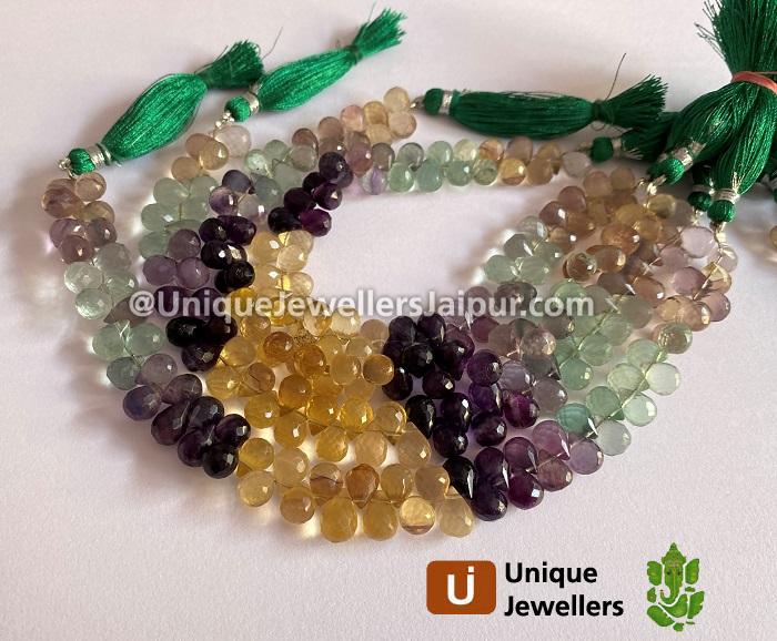 Fluorite Faceted Drops Beads