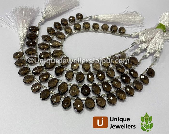 Smoky Quartz Faceted Dolphin Pear Beads