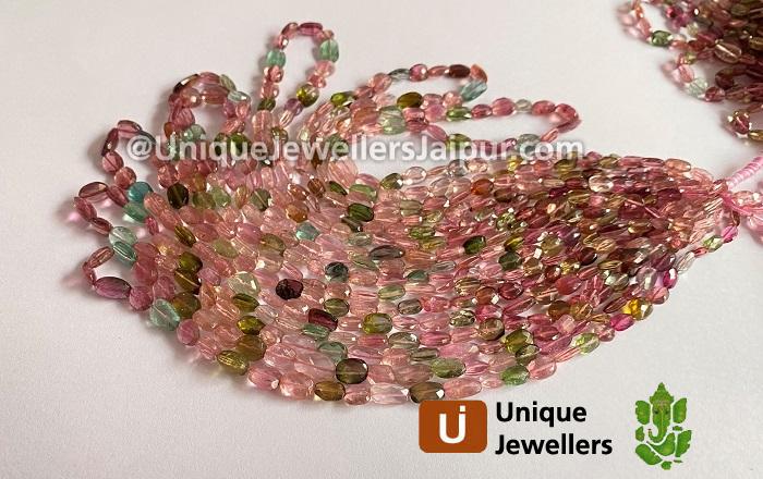 Tourmaline Faceted Oval Beads