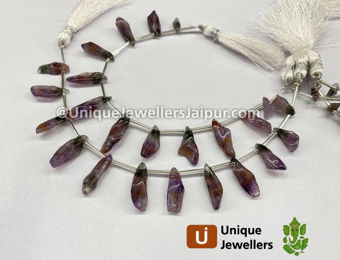 Amethyst Cacoxenite Smooth Irregular Beads