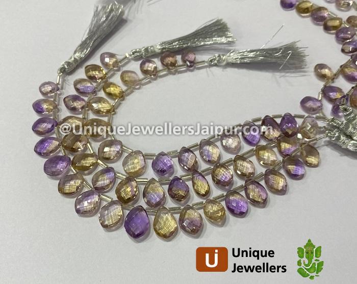 Ametrine Faceted Dolphin Pear Beads