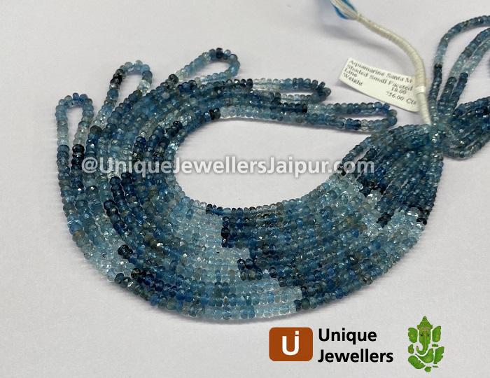 Santa Maria Aquamarine Shaded Faceted Beads