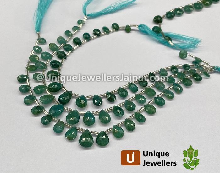 Grandidierite Faceted Pear Beads