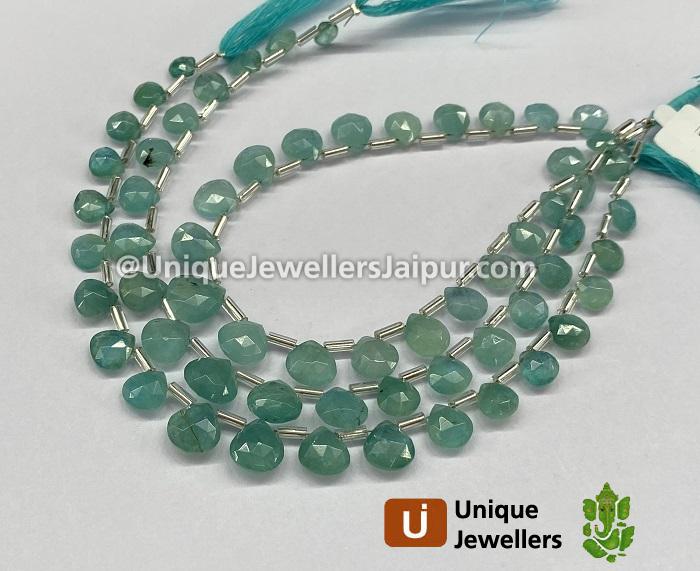 Grandidierite Faceted Heart Beads