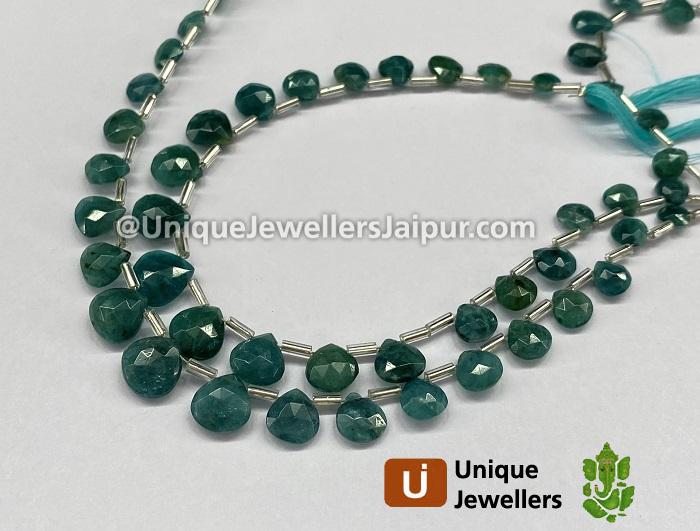 Grandidierite Faceted Heart Beads