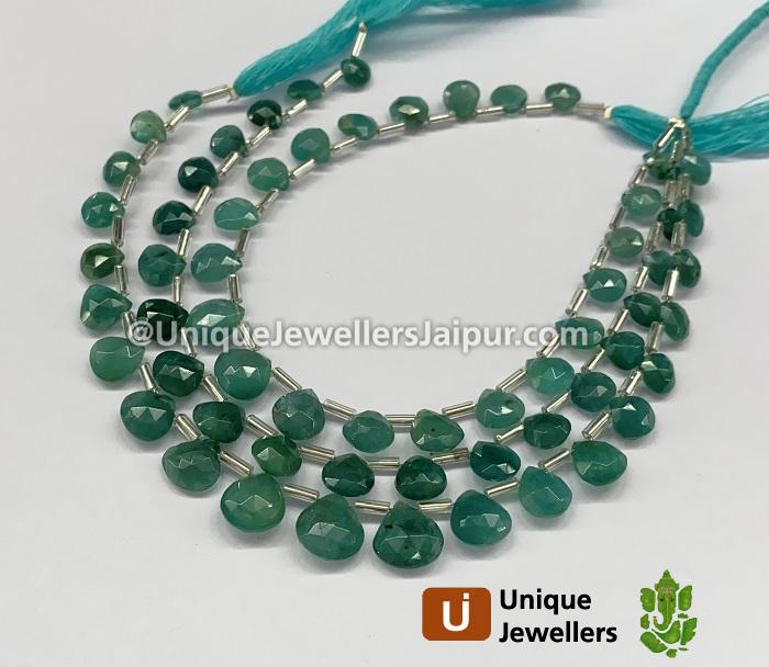 Grandidierite Faceted Heart Beads