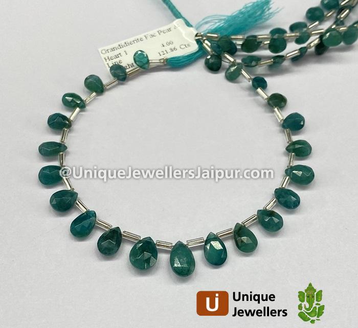 Grandidierite Faceted Pear Beads