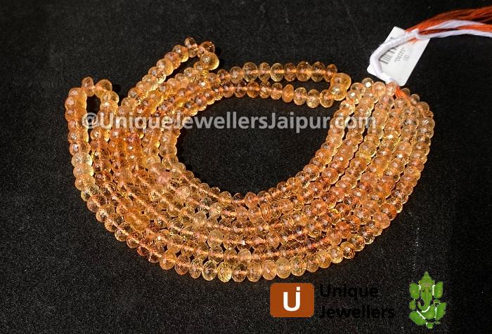 Imperial Topaz Far Faceted Roundelle Beads