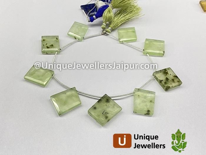 Prehnite Faceted Flat Table Cut Fancy Beads