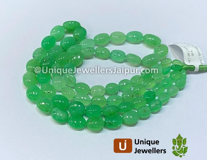 Chrysoprase Smooth Oval Beads