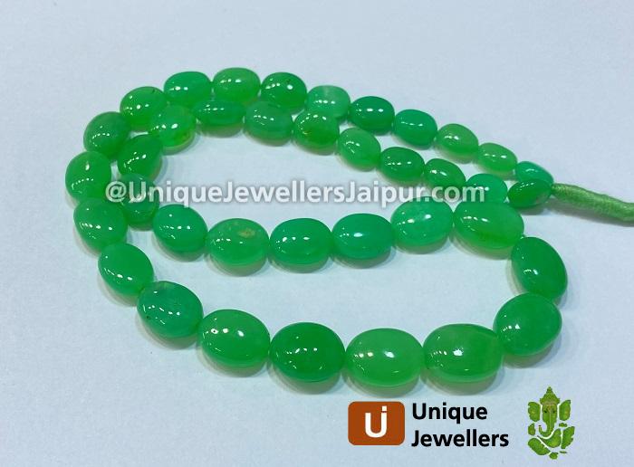 Chrysoprase Smooth Oval Beads