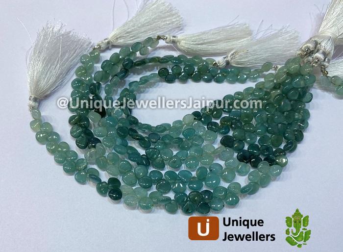 Grandidierite Shaded Smooth Heart Beads