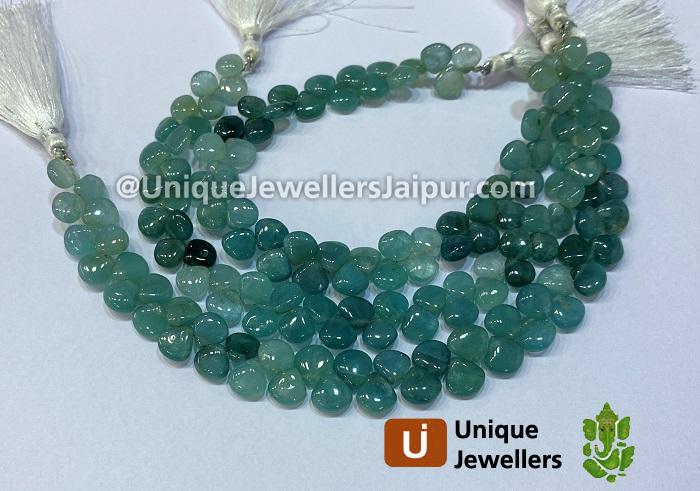 Grandidierite Shaded Smooth Heart Beads