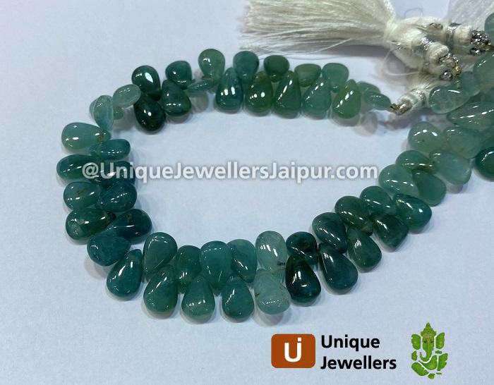 Grandidierite Shaded Smooth Pear Beads