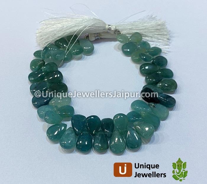 Grandidierite Shaded Smooth Pear Beads