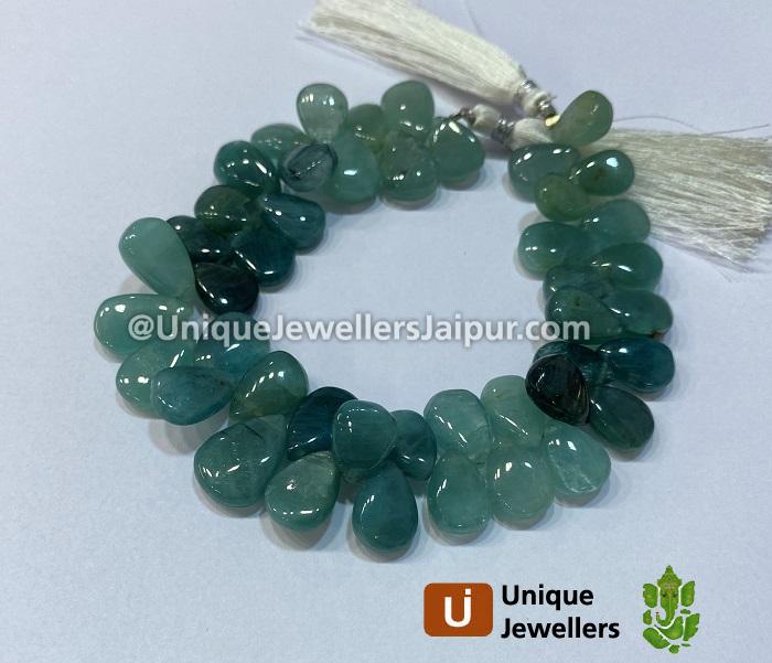 Grandidierite Shaded Smooth Pear Beads