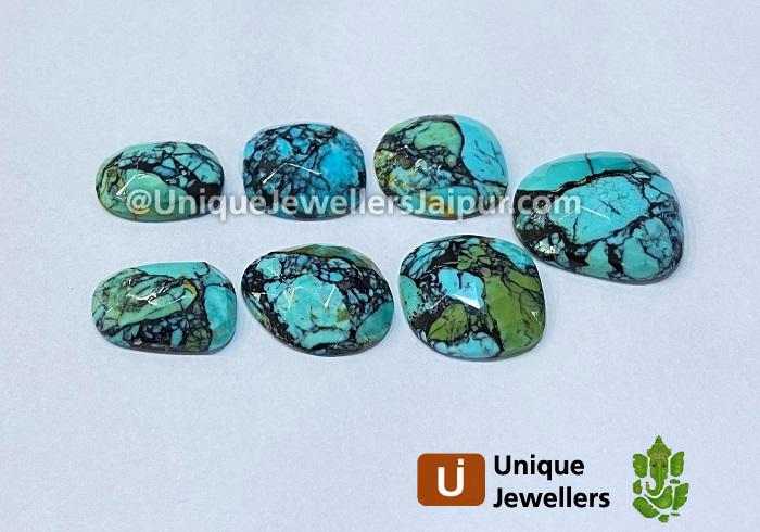 Black Spiderweb Turquoise Rose Cut Slices