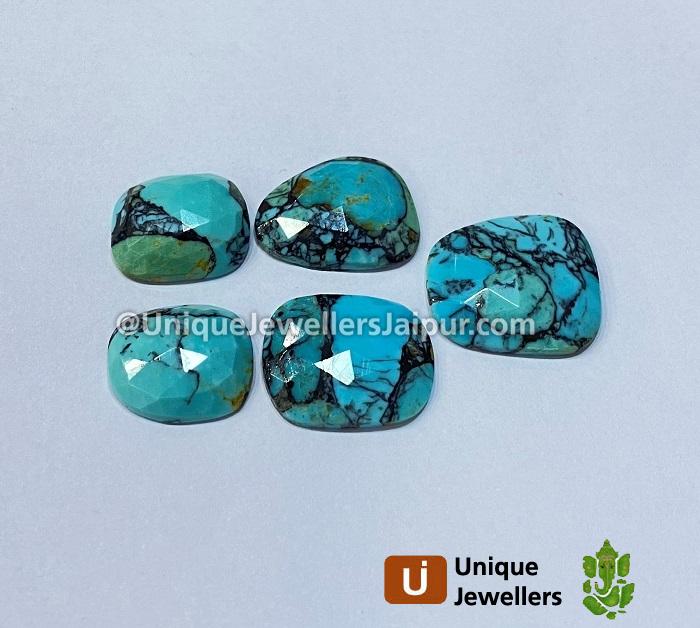 Black Spiderweb Turquoise Rose Cut Slices