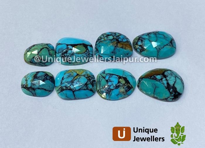 Black Spiderweb Turquoise Rose Cut Slices