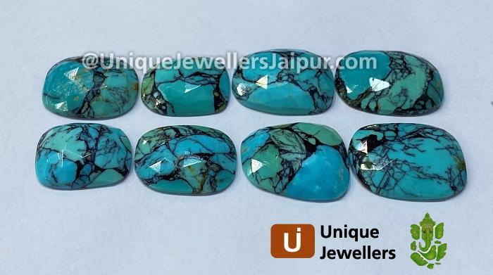 Black Spiderweb Turquoise Rose Cut Slices