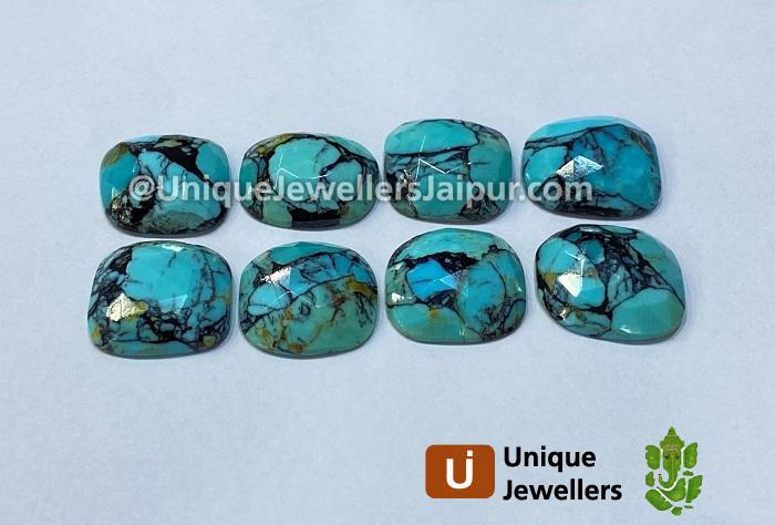 Black Spiderweb Turquoise Rose Cut Slices