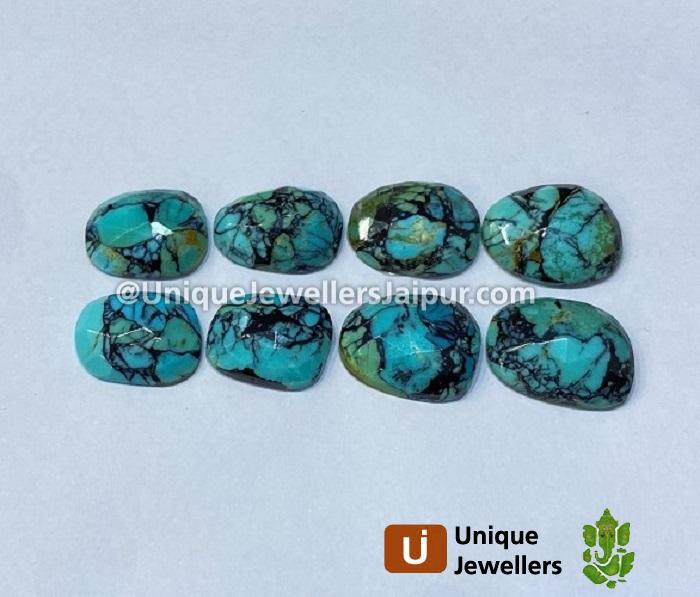 Black Spiderweb Turquoise Rose Cut Slices