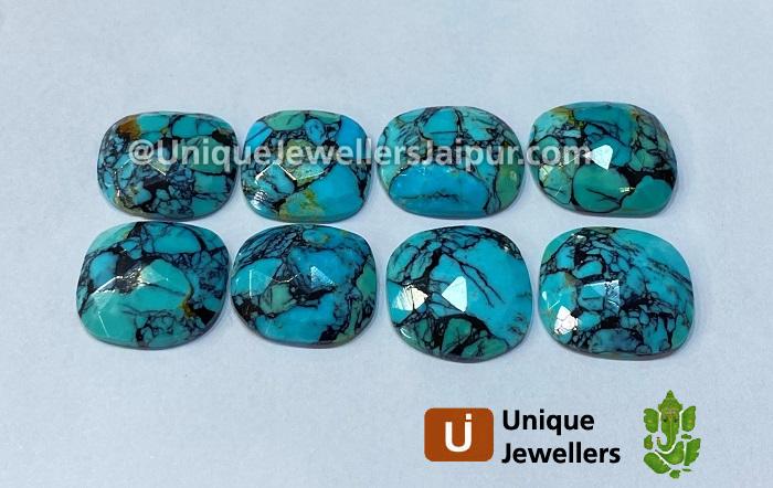 Black Spiderweb Turquoise Rose Cut Slices