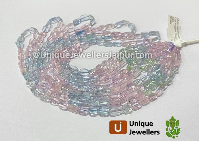 Multi Aquamarine Faceted Nugget Beads