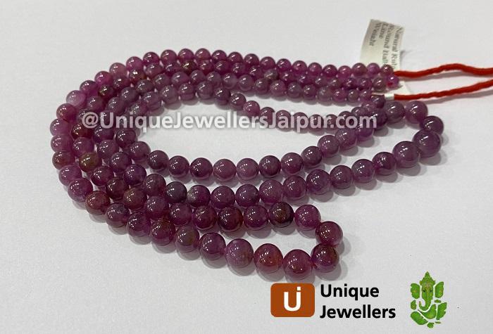 Natural Ruby Smooth Balls Beads