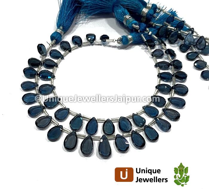 London Blue Topaz Table Cut Pear Beads