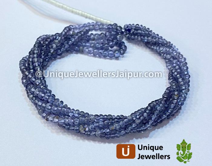 Blue Spinel Shaded Smooth Roundelle Beads