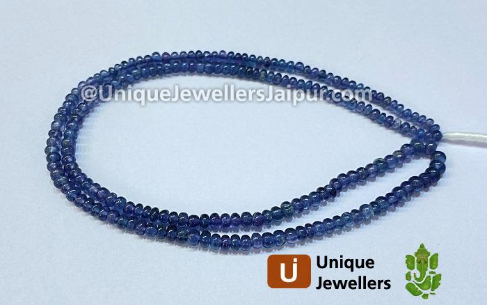 Indicolite Blue Spinel Smooth Roundelle Beads