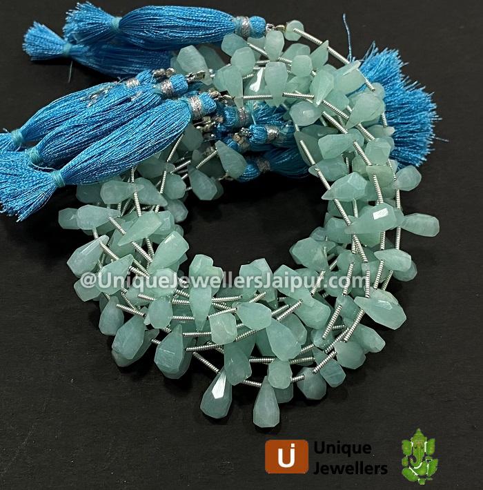 Amazonite Fancy Cut Drops Beads