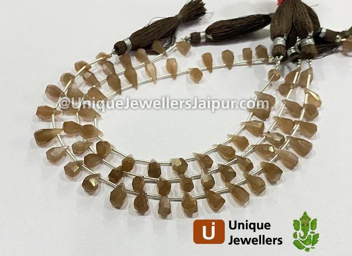 Chocolate Moonstone Fancy Cut Drops Beads