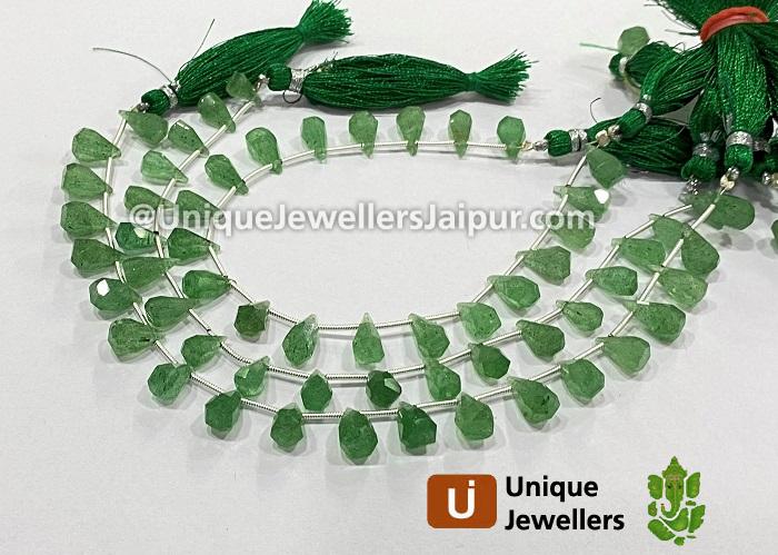 Green Strawberry Fancy Cut Drops Beads