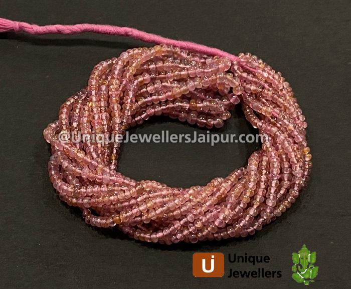 Pink Spinel Smooth Roundelle Beads