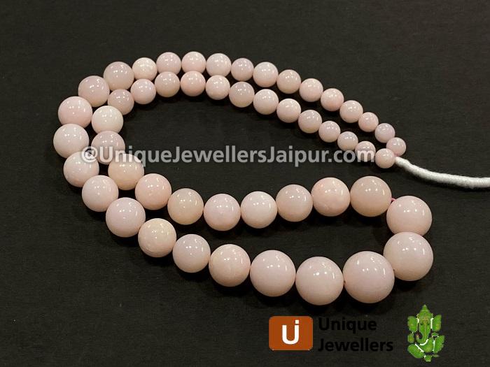 Pink Opal Smooth Round Ball Beads