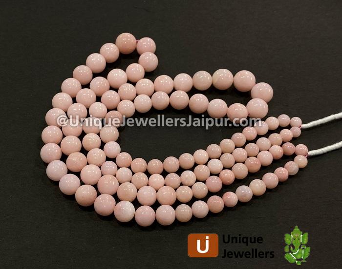 Pink Opal Smooth Round Ball Beads