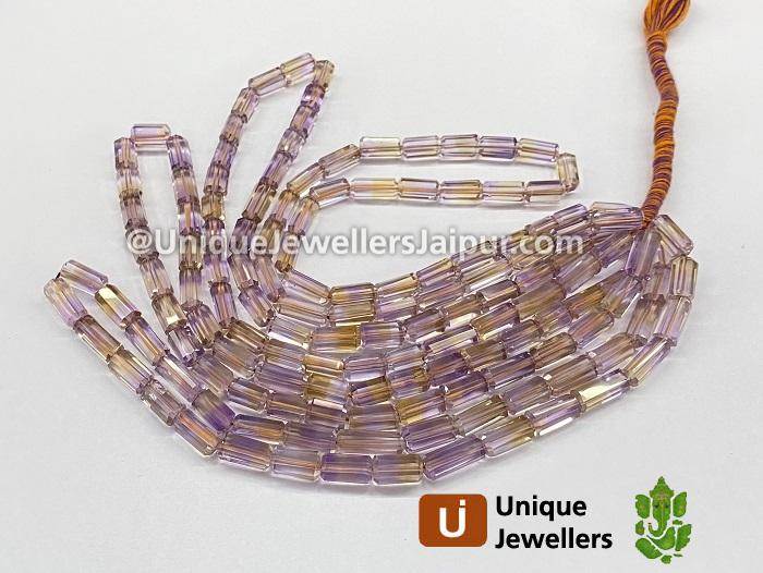 Ametrine Step Cut Cylinder Beads