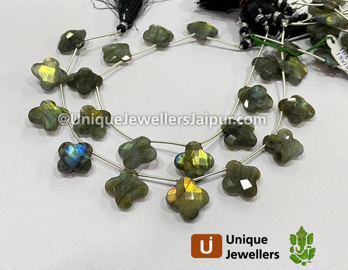 Labradorite Faceted Flower Beads