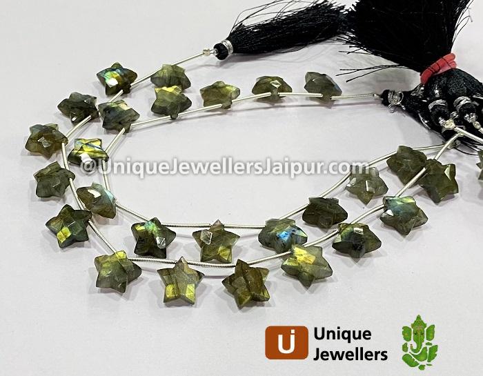 Labradorite Faceted Star Beads