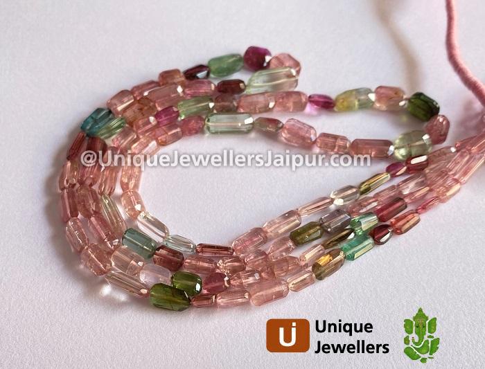 Tourmaline Faceted Nugget Beads