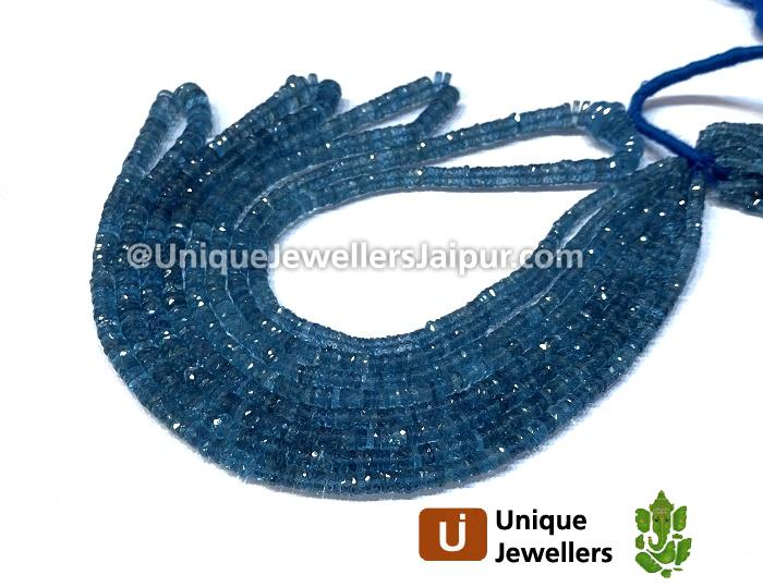 London Blue Topaz Faceted Tyre Beads