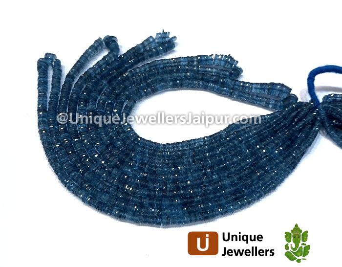London Blue Topaz Faceted Tyre Beads