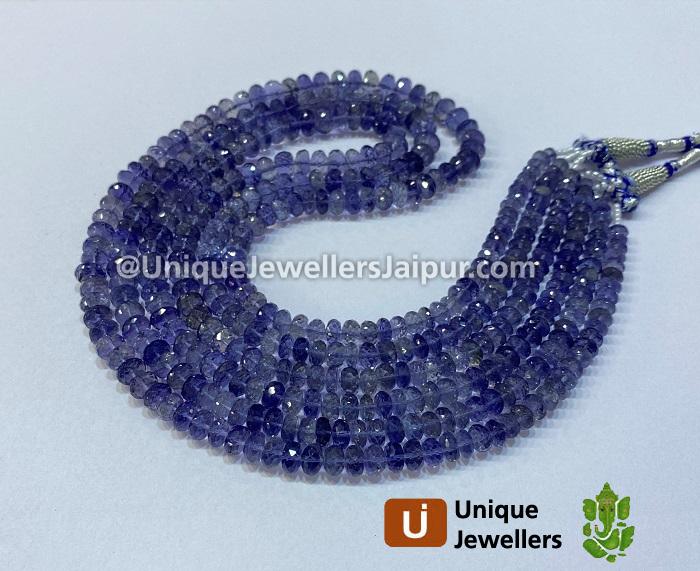 Iolite Faceted Roundelle Beads